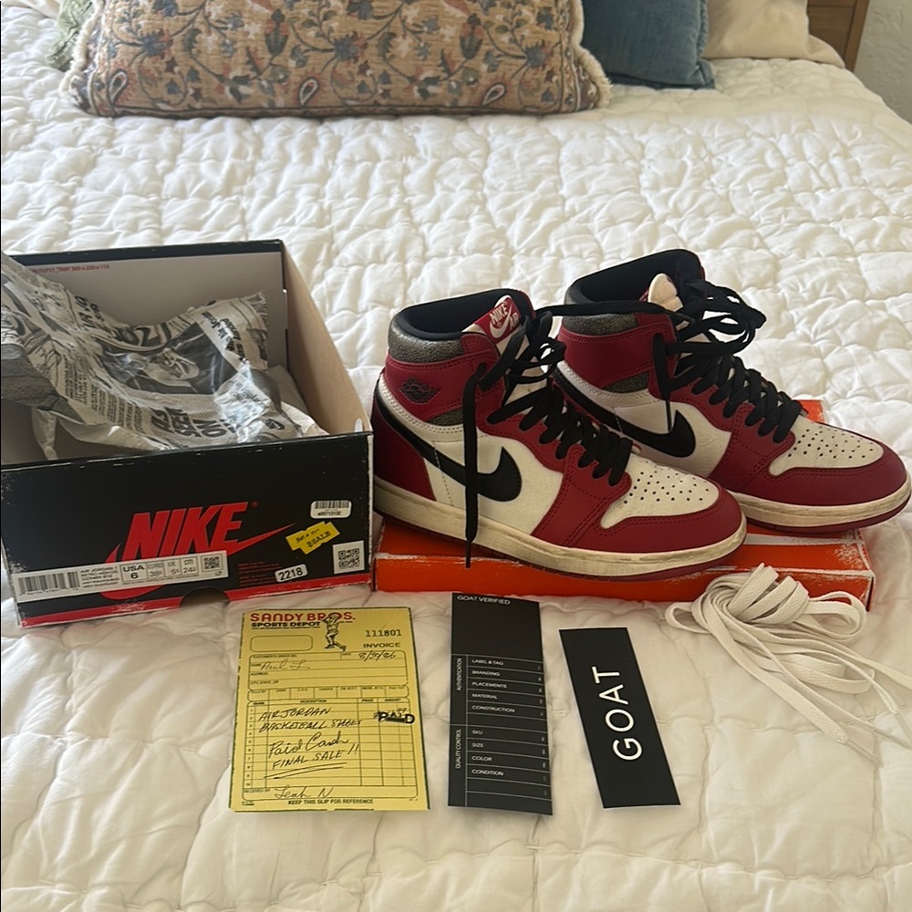 Nike Red and White High-Tops with Black Accents